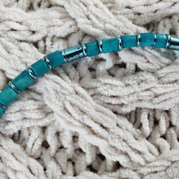 Vintage Teal European Beach Boy Choker Necklace - Picture 5 of 7